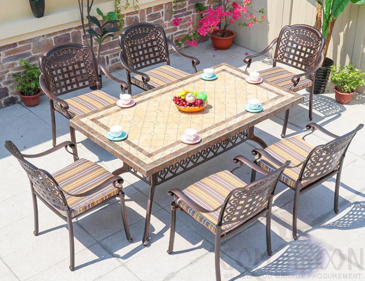 Outdoor tables and chairs