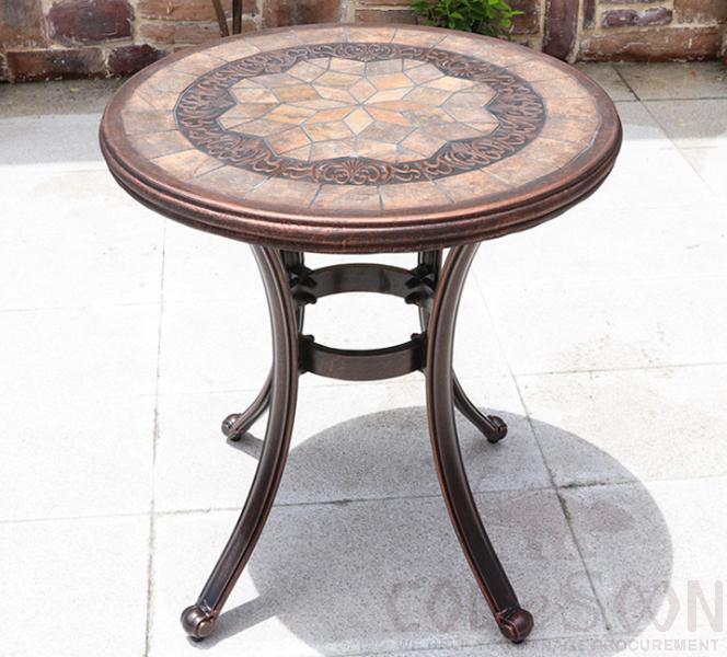 Cast aluminum tile table-φ60cm