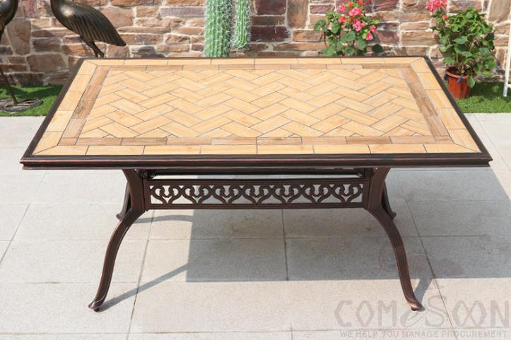 Cast aluminum tile table-150*90cm