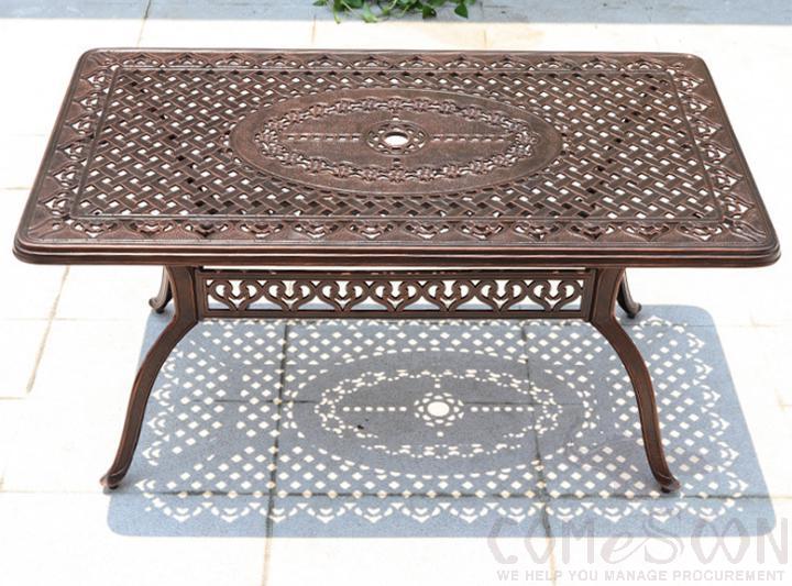 Outdoor cast aluminum table-146*80cm