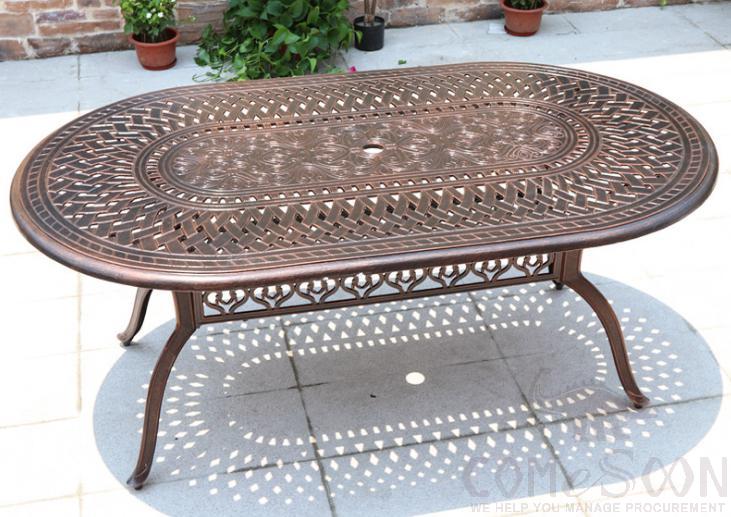 Outdoor cast aluminum table-180*105cm
