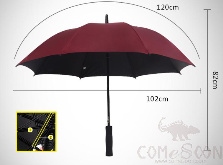 Umbrella,D102cm*8K,Wine Red Vinyl Backing