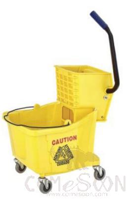 36L Single Mop Wringer Trolley-Side Press (With Curve Stick)