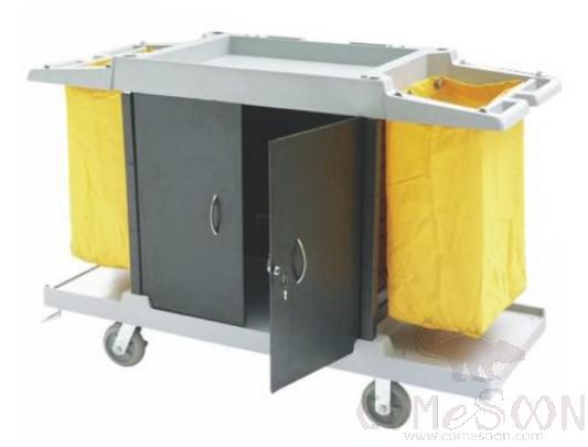 Small Plastic Room Service Cart（With Door） , Housemaid Trolley