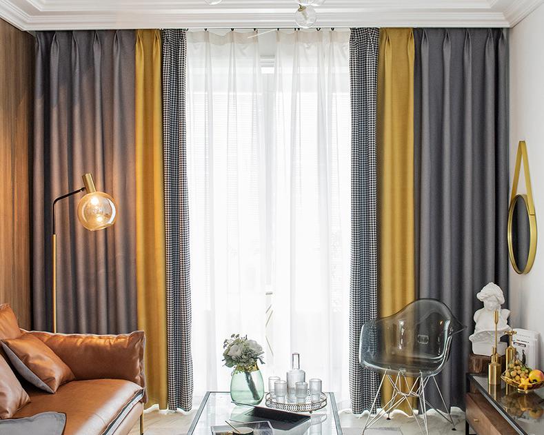 Houndstooth jacquard stitching curtain fabric