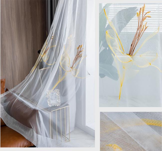 Embroidered window screen