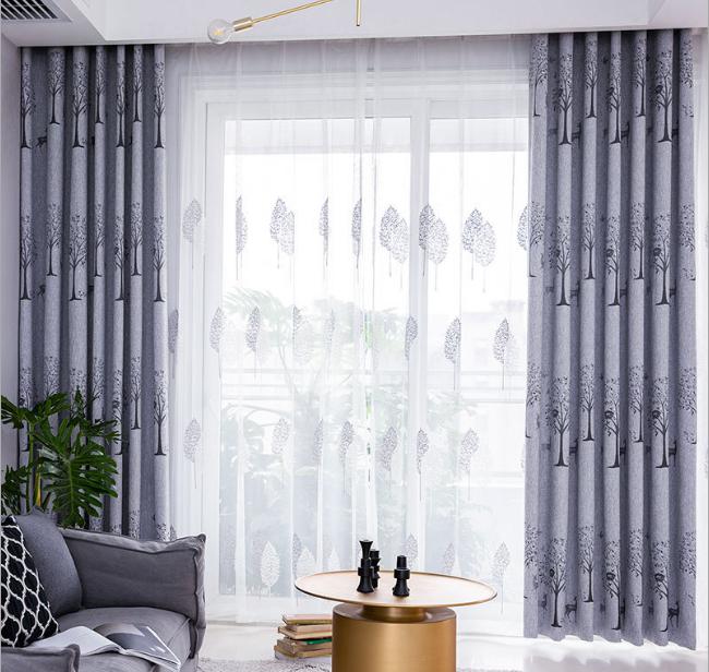 Yarn-dyed velvet jacquard curtain fabric