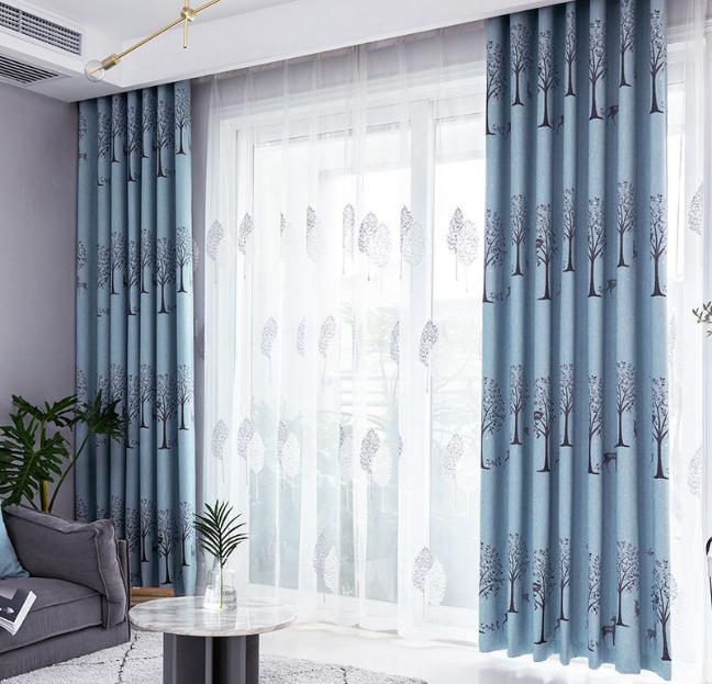 Yarn-dyed velvet jacquard curtain fabric