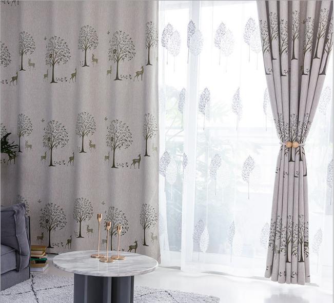 Yarn-dyed velvet jacquard curtain fabric
