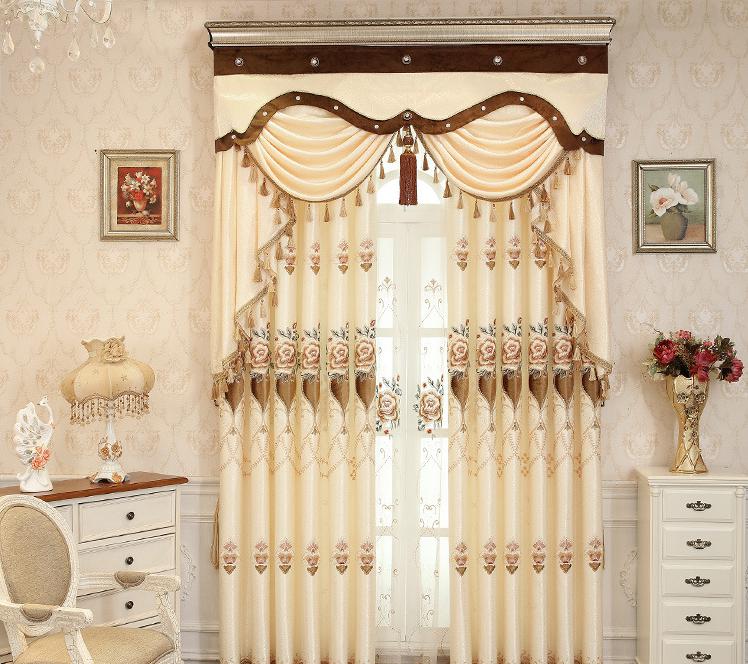 Velvet jacquard embroidered curtain fabric