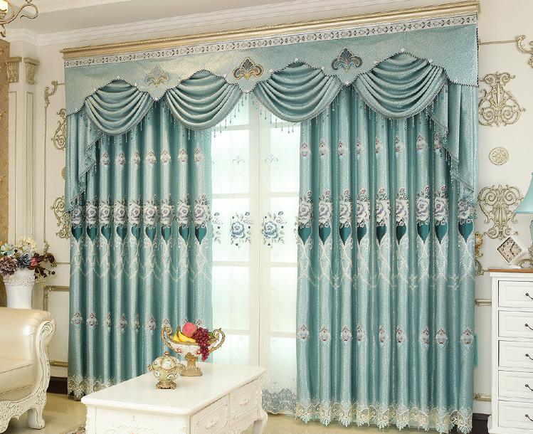 Velvet jacquard embroidered curtain fabric