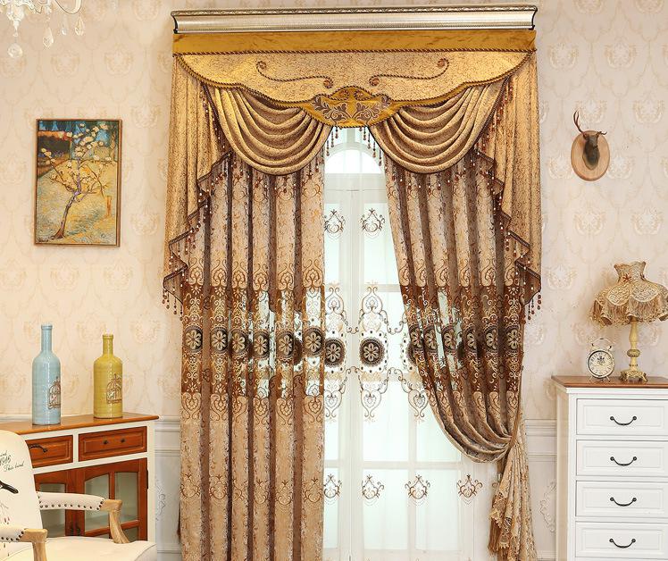 Chenille hollow embroidered curtain fabric