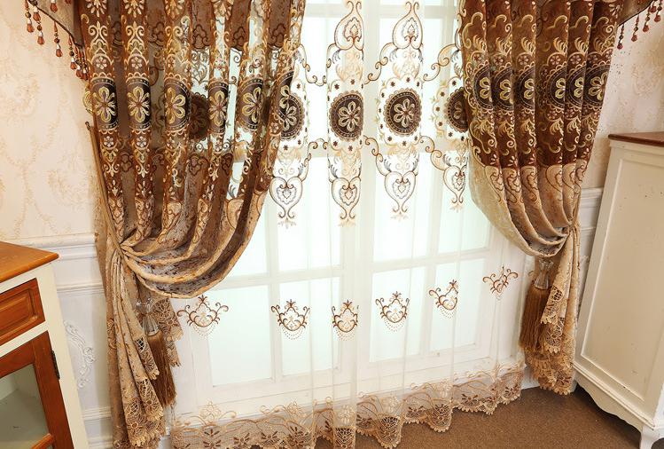 Hollow embroidered window screen