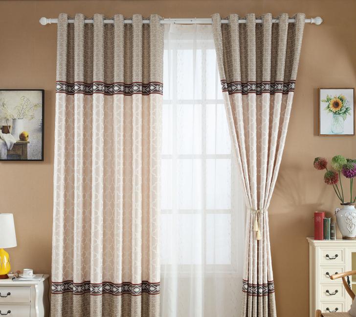 Cotton and linen jacquard curtain fabric