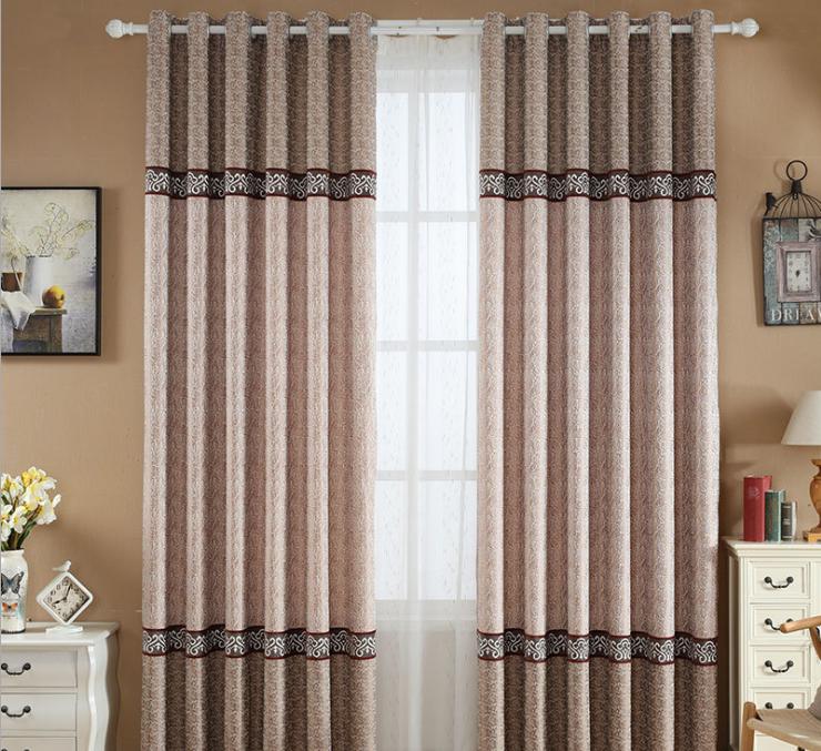 Cotton and linen jacquard curtain fabric