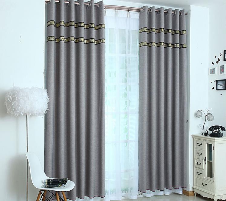 Small grid linen curtain fabric