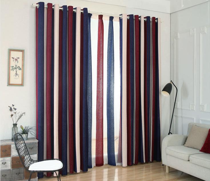 Chenille vertical stripes yarn-dyed curtain fabric