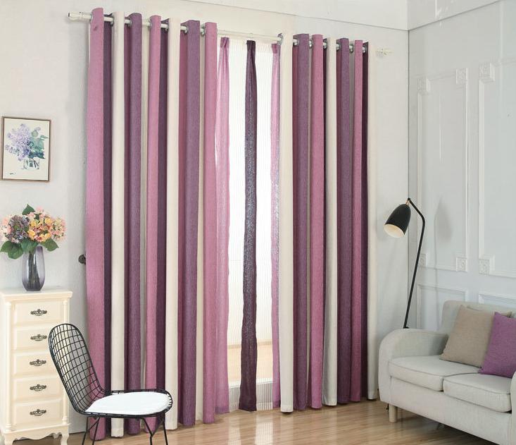 Chenille vertical stripes yarn-dyed curtain fabric