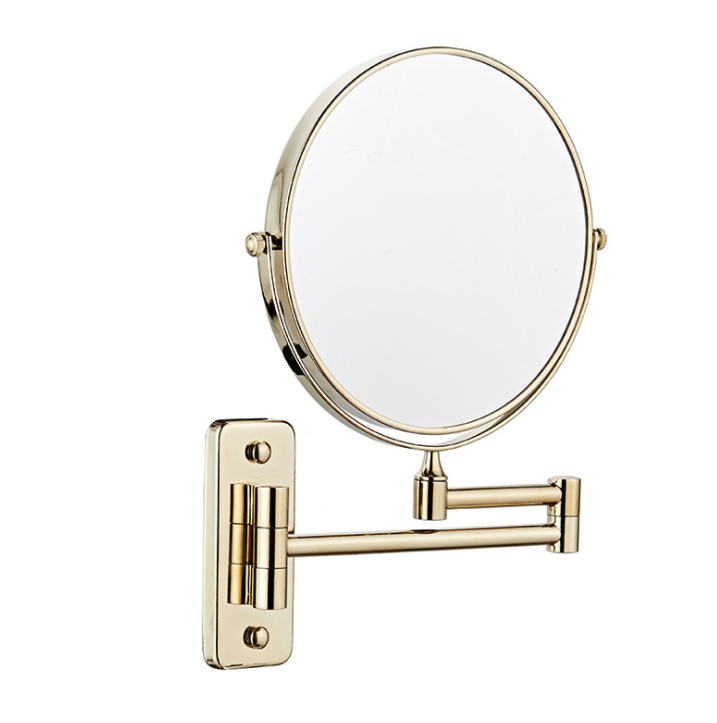Makeup Mirror-W/O Led / Double-Sided Mirror - Zirconium gold - 6 inch (20cm) Single - Copper + SUS304 + zinc alloy