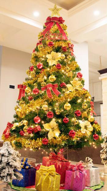 2.4M Golden Red Christmas Tree Whole Set