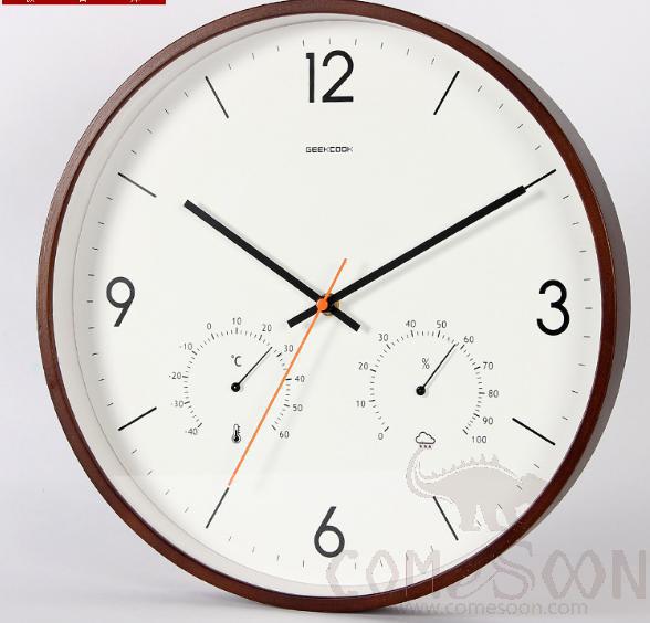 Curved Wood Wall Clock - Walnut-14 Inches