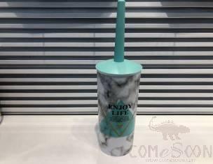 Printed toilet brush-marble blue