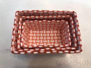 Three-piece Square Basket Set-Orange Red