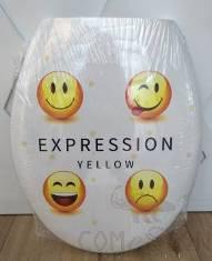 Printed plastic toilet seat-smiling face