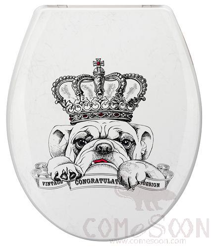 Printed Slow Down Toilet Cover-Crown Dog