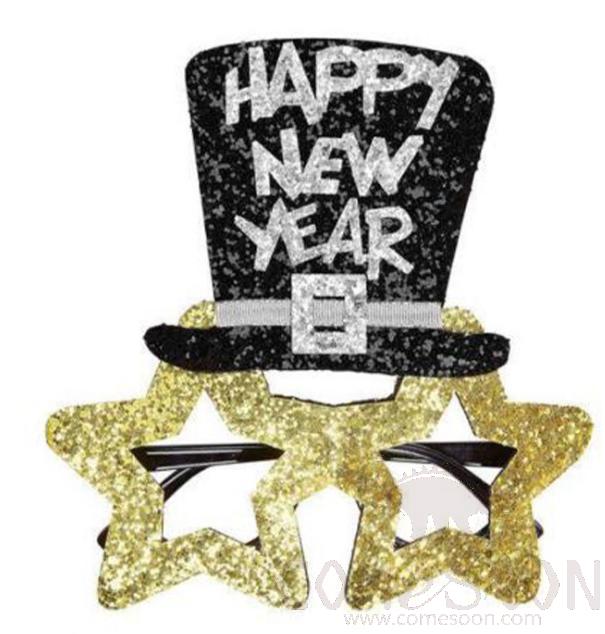 New Year Glasses ，Gold