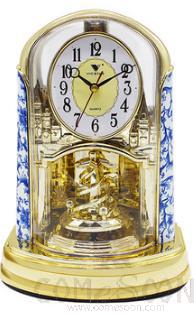 Medium blue and white porcelain desktop clock,PVC,18*12.5*24.5cm