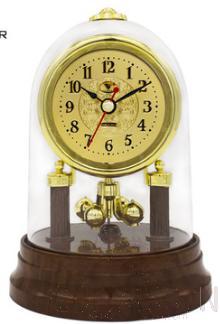 Small - aluminum - walnut - Desktop Clock,PVC,18*12.5*24.5cm