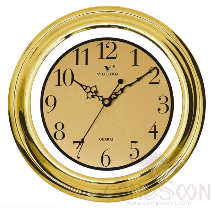 0501 gold wall clock,ABS,32*32*4.5cm