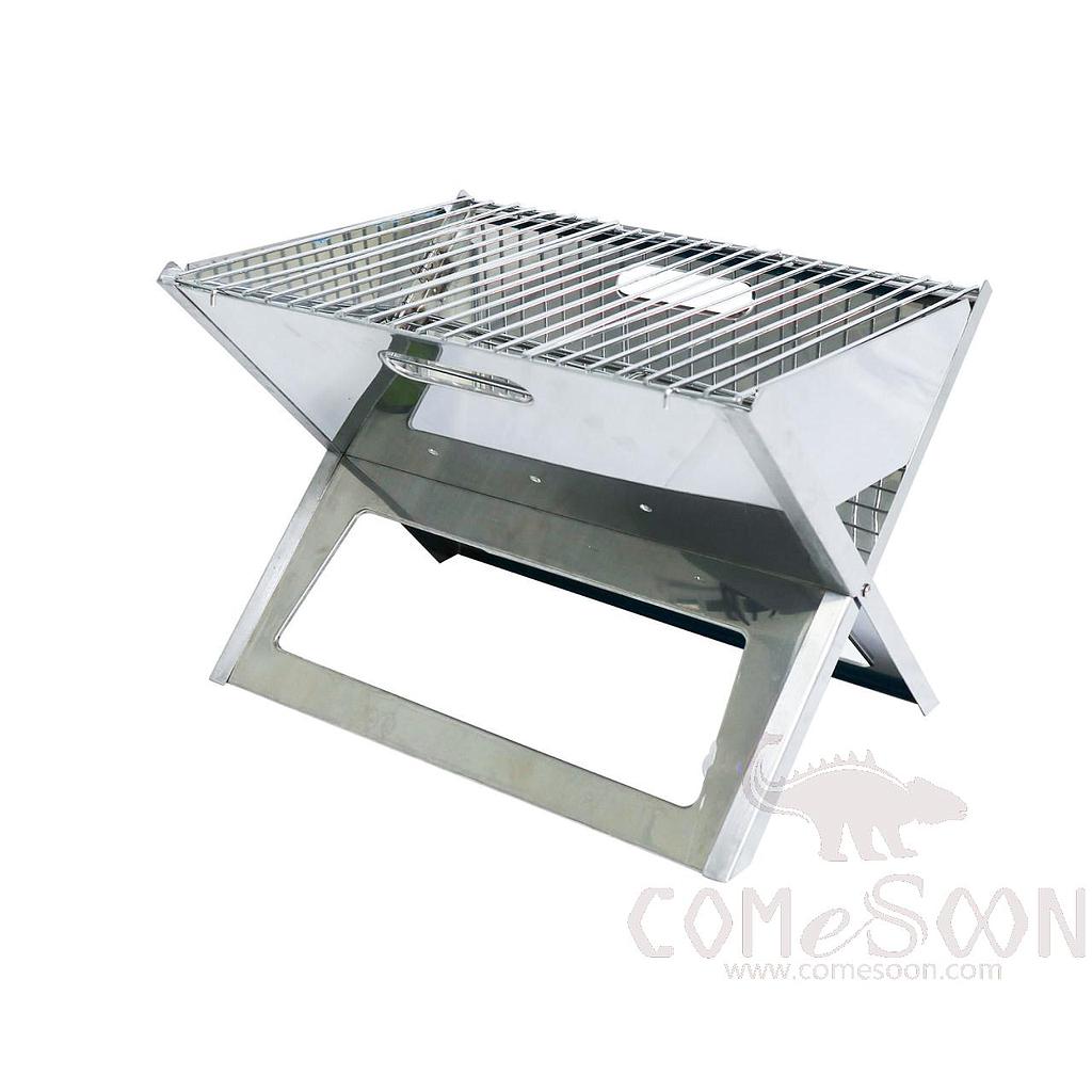 Stainless Steel Foldable X-Shape Charcoal Bbq Grill 34.6*45.5*32cm