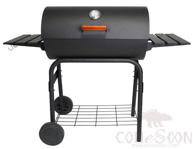 Oil Drum Charcoal Bbq Grill With  Double Side Table 127.5*52*100cm
