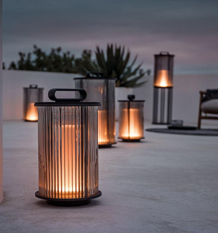 Solar&amp;Rechargeable Battery Pillar Light-Large D32*H56cm