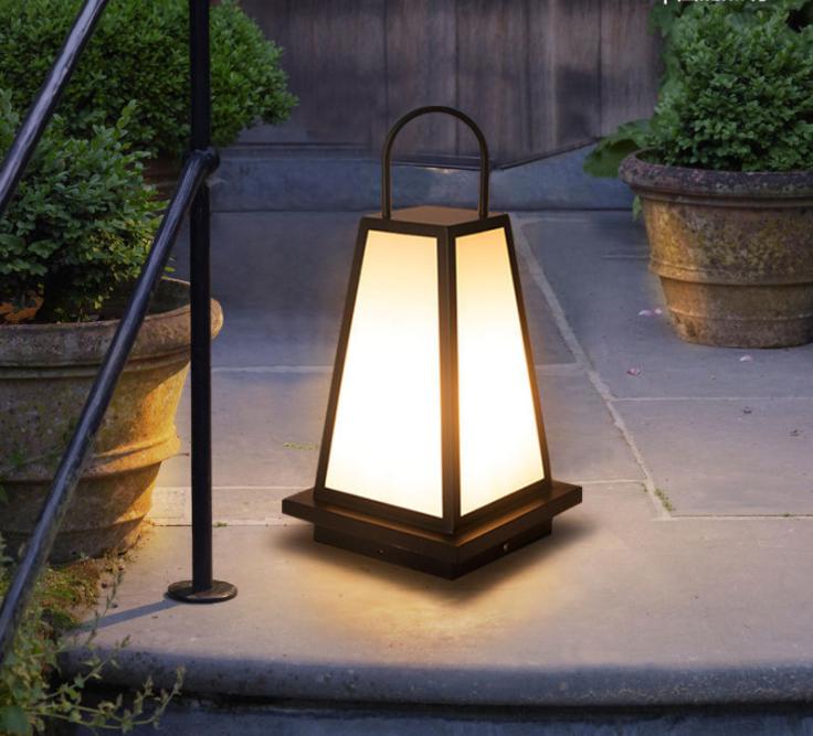 Solar&amp;Rechargeable Battery Pillar Light-D25*H50cm