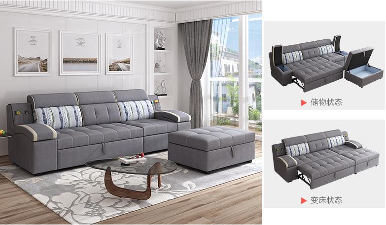Sofa bed-cotton linen-Sofa:350*160*86cm Bed:127*250cm