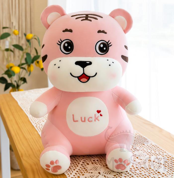 Plush toy - pink tiger / 35cm / pink