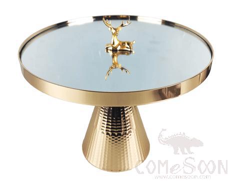 Cake Stand / Metal Tray,Metal Glass,Gold Sliver,D25*H21cm