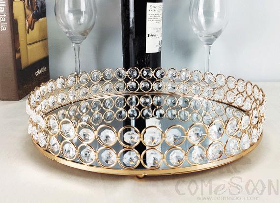 Cake Stand / Metal Tray,Crystal,Gold Sliver,D30*H5cm