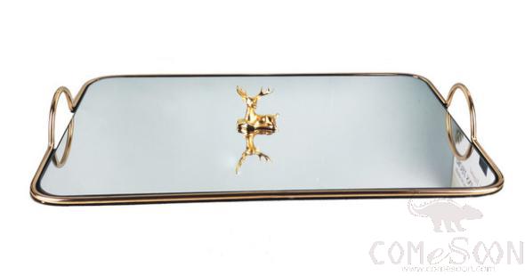 Metal Decoration / Metal Tray,Metal Glass,Gold,45*30*5cm
Material:Metal