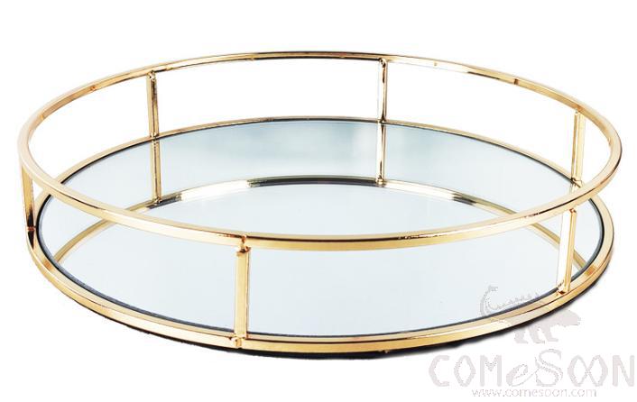 Metal Decoration / Metal Tray,Metal Glass,Gold Sliver,D25*H5cm