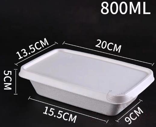 Pulp Disposable Dinner Bow 800ml，20*13.5*5cm
