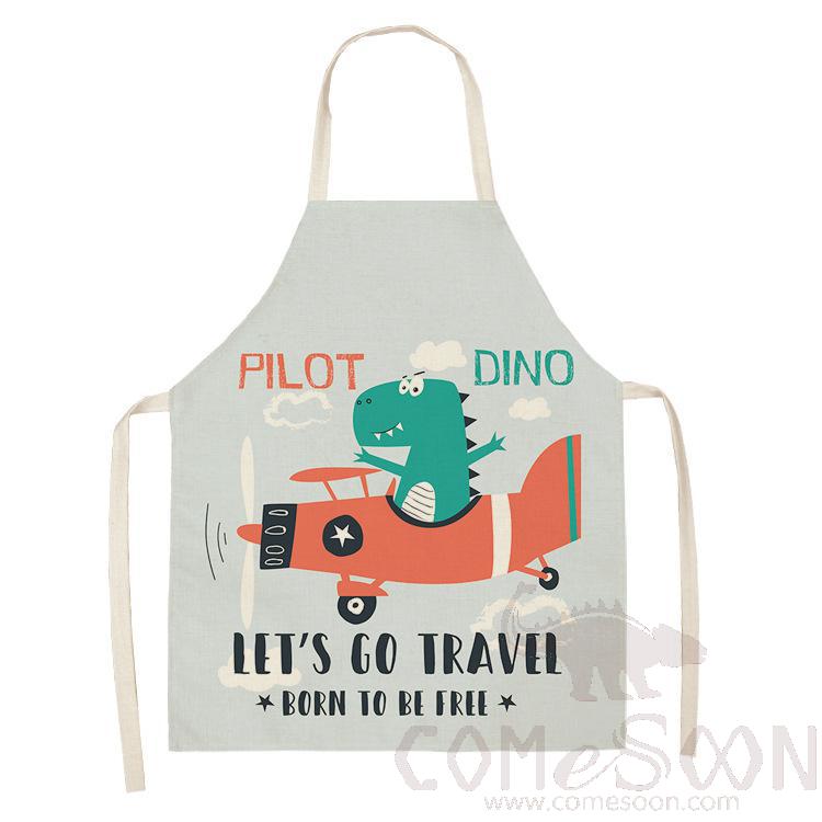 Dinosaur Apron ,Linen,55*68cm