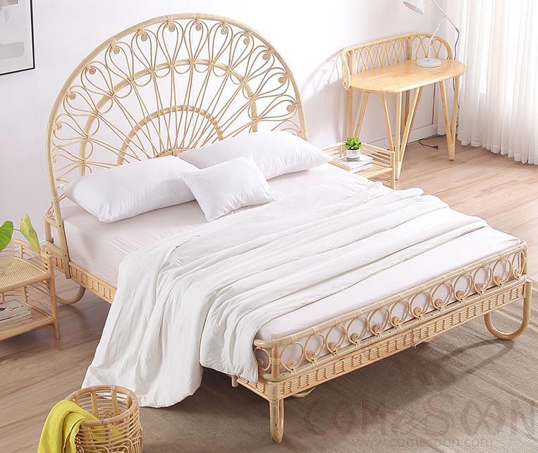 Bamboo rattan bed frame-150*200cm