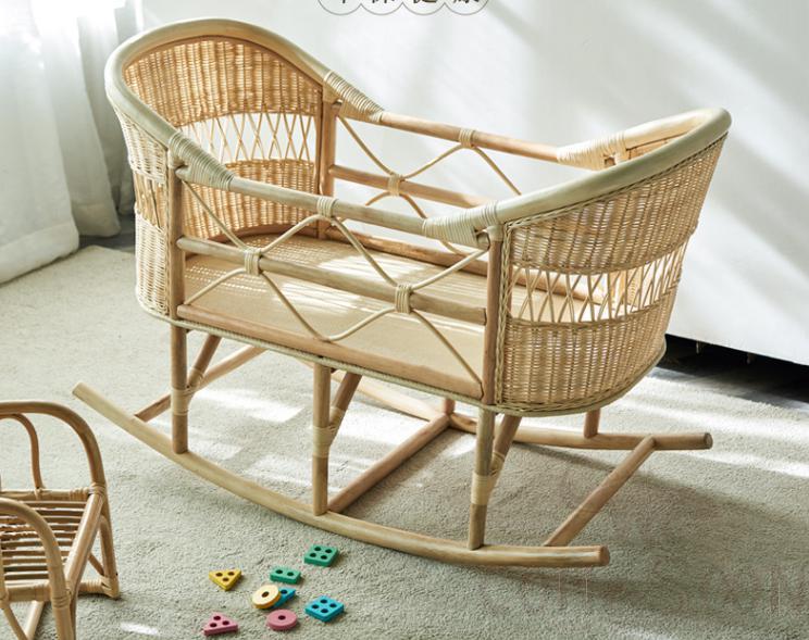 Real rattan baby bed-115*56*72cm  Baby Cot