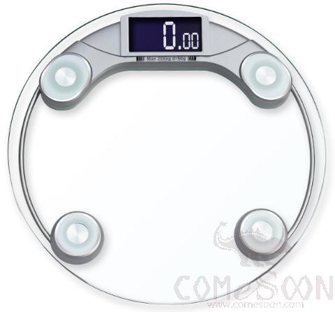 Transparent tempered glass bathroom scale