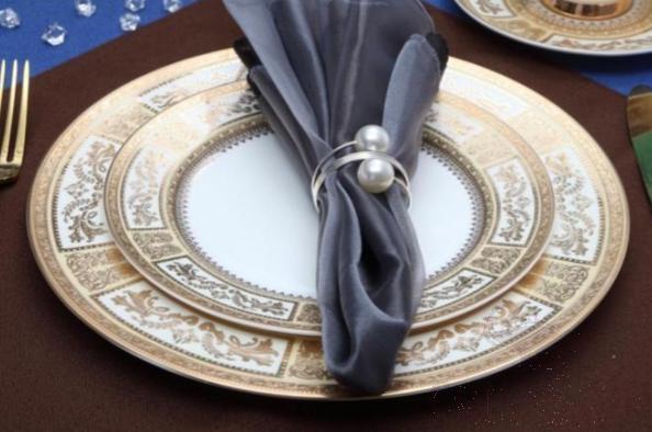 Bonechina Golden Flat Plate 8&quot; Luxury