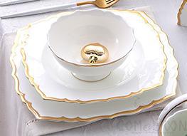 Bonechina Golden Rim Flate Plate 8&quot;